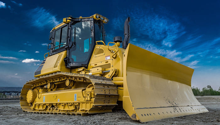 Bulldozer working on an excavation site
