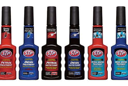 STP fuel additive bottles