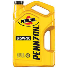 Jug of Pennzoil 5W-30 motor oil