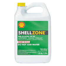 Jug of Shell Zone antifreeze and coolant